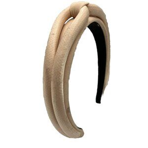 Vintage Alexandre De Paris Twisted Rope Knot  Padded Headband Cream